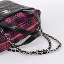 CHANEL Matelasse Hand Bag Calf Skin 2way Black Silver CC Auth 203070M-9