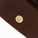 PRADA Chain Shoulder Bag Nylon Brown Gold Tone Auth 203074-19