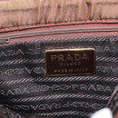 PRADA Chain Shoulder Bag Nylon Brown Gold Tone Auth 203074-21