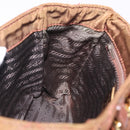 PRADA Chain Shoulder Bag Nylon Brown Gold Tone Auth 203074-23