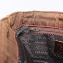 PRADA Chain Shoulder Bag Nylon Brown Gold Tone Auth 203074-24