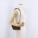 PRADA Chain Shoulder Bag Nylon Brown Gold Tone Auth 203074-26