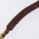 PRADA Chain Shoulder Bag Nylon Brown Gold Tone Auth 203074-9