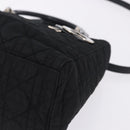 Christian Dior Canage Hand Bag Nylon 2way Black Silver Auth 203075-11