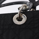 Christian Dior Canage Hand Bag Nylon 2way Black Silver Auth 203075-14
