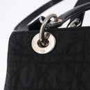 Christian Dior Canage Hand Bag Nylon 2way Black Silver Auth 203075-15