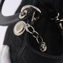 Christian Dior Canage Hand Bag Nylon 2way Black Silver Auth 203075-17
