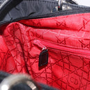 Christian Dior Canage Hand Bag Nylon 2way Black Silver Auth 203075-23