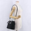 Christian Dior Canage Hand Bag Nylon 2way Black Silver Auth 203075-26