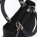 Christian Dior Canage Hand Bag Nylon 2way Black Silver Auth 203075-6