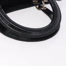 Christian Dior Canage Hand Bag Nylon 2way Black Silver Auth 203075-7