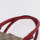 GUCCI GG Supreme Hand Bag PVC 2way Beige Gold 409531 Auth 203076M-9