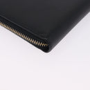 PRADA Long Wallet Saffiano Black Gold Tone Auth 203079-15
