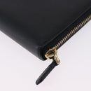 PRADA Long Wallet Saffiano Black Gold Tone Auth 203079-16