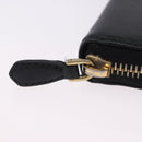 PRADA Long Wallet Saffiano Black Gold Tone Auth 203079-8