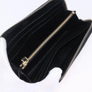 PRADA Long Wallet Saffiano Black Gold Tone Auth 203079-9
