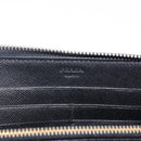 PRADA Long Wallet Saffiano Black Gold Tone Auth 203079-10