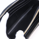 PRADA Long Wallet Saffiano Black Gold Tone Auth 203079-19