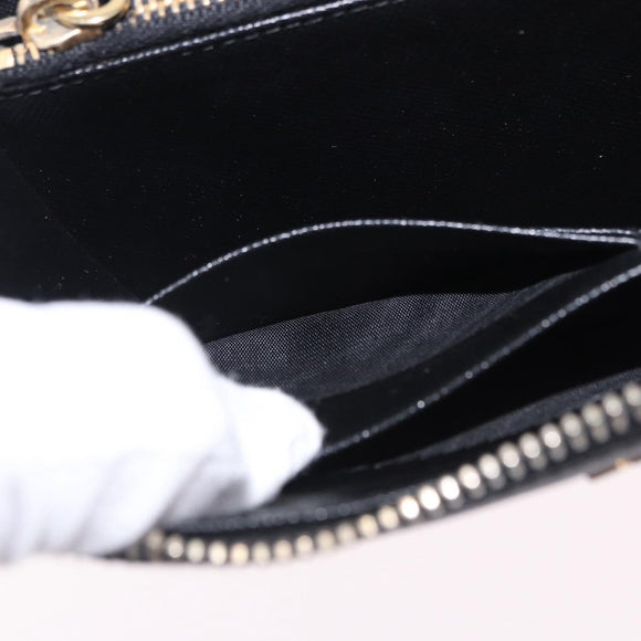 PRADA Long Wallet Saffiano Black Gold Tone Auth 203079