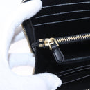 PRADA Long Wallet Saffiano Black Gold Tone Auth 203079-23