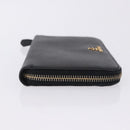 PRADA Long Wallet Saffiano Black Gold Tone Auth 203079-3
