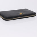 PRADA Long Wallet Saffiano Black Gold Tone Auth 203079-5