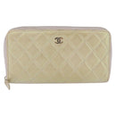 CHANEL Matelasse Long Wallet Lamb Skin Gold CC Auth 203081V-2