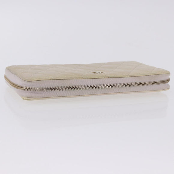 CHANEL Matelasse Long Wallet Lamb Skin Gold CC Auth 203081V