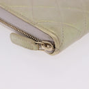 CHANEL Matelasse Long Wallet Lamb Skin Gold CC Auth 203081V-8