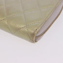 CHANEL Matelasse Long Wallet Lamb Skin Gold CC Auth 203081V-9