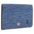LOUIS VUITTON Epi Denim Anvelop Cult de Visit Card Case Blue M56723 Auth 203082A-1