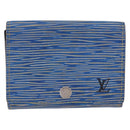 LOUIS VUITTON Epi Denim Anvelop Cult de Visit Card Case Blue M56723 Auth 203082A-2