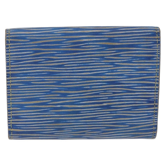 LOUIS VUITTON Epi Denim Anvelop Cult de Visit Card Case Blue M56723 Auth 203082A