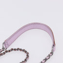 CHANEL Chain Shoulder Bag Patent Pink Silver CC Auth 203084M-10