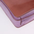 CHANEL Chain Shoulder Bag Patent Pink Silver CC Auth 203084M-15