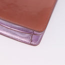 CHANEL Chain Shoulder Bag Patent Pink Silver CC Auth 203084M-18