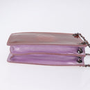 CHANEL Chain Shoulder Bag Patent Pink Silver CC Auth 203084M-3