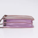 CHANEL Chain Shoulder Bag Patent Pink Silver CC Auth 203084M-4