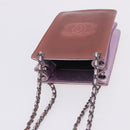 CHANEL Chain Shoulder Bag Patent Pink Silver CC Auth 203084M-6