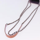 CHANEL Chain Shoulder Bag Patent Pink Silver CC Auth 203084M-7