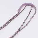 CHANEL Chain Shoulder Bag Patent Pink Silver CC Auth 203084M-14