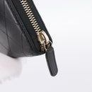 CHANEL Bicolore Long Wallet Leather Black Gold Tone CC Auth 203085-12