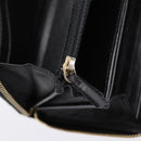 CHANEL Bicolore Long Wallet Leather Black Gold Tone CC Auth 203085-18