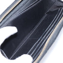 CHANEL Bicolore Long Wallet Leather Black Gold Tone CC Auth 203085-22