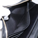 CHANEL Bicolore Long Wallet Leather Black Gold Tone CC Auth 203085-23