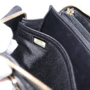 CHANEL Bicolore Long Wallet Leather Black Gold Tone CC Auth 203085-24