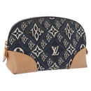 LOUIS VUITTON SINCE1854 Pochette Cosmetic PM Canvas Blue M80307 LV Auth 203086A-1