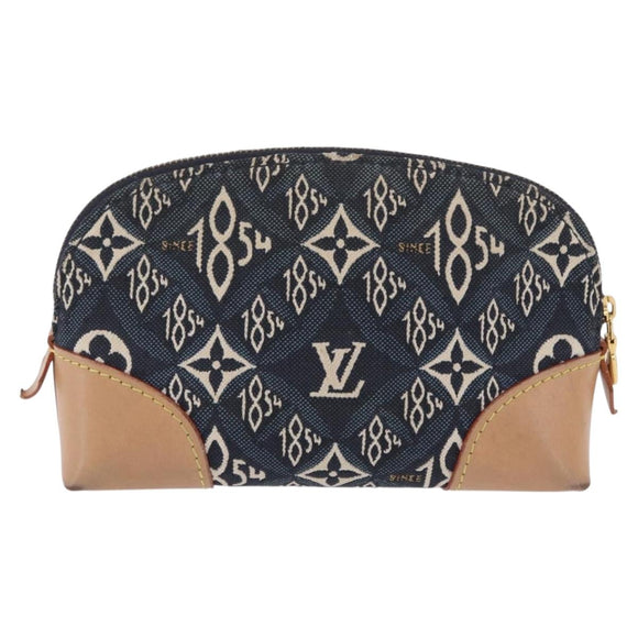 LOUIS VUITTON SINCE1854 Pochette Cosmetic PM Canvas Blue M80307 LV Auth 203086A