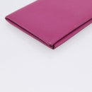 HERMES Calvi Coin Purse Leather Purple Silver Auth 203089A-11