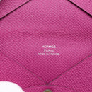 HERMES Calvi Coin Purse Leather Purple Silver Auth 203089A-12